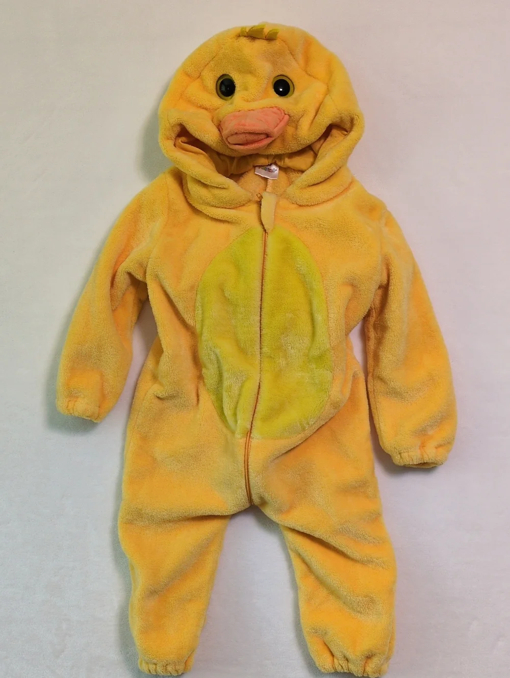 Michley Yellow Duck Hooded Fleece Onesie Costume Size 100, 2T-3T Plush Dress Up